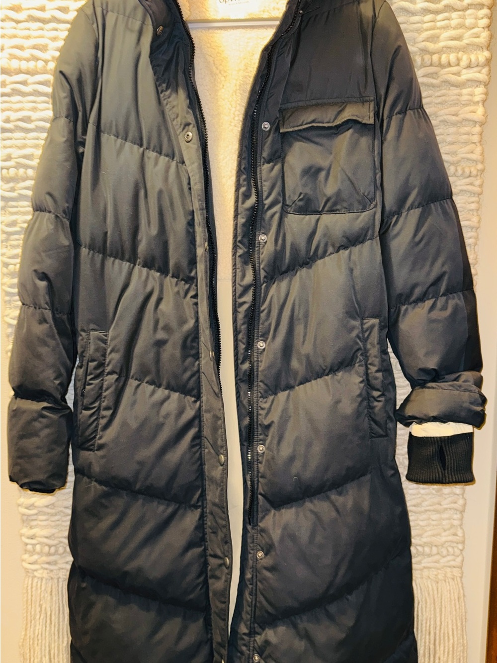 UpWest Black Long Quilted Puffer Coat